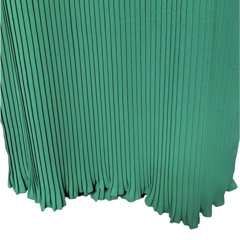 Flicka Pleated Green Party Shift Dress M View 3